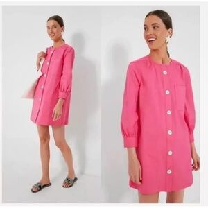 Tuckernuck Blake Mini A Line Button Down Shirt Dress in Pink Size XS, EUC